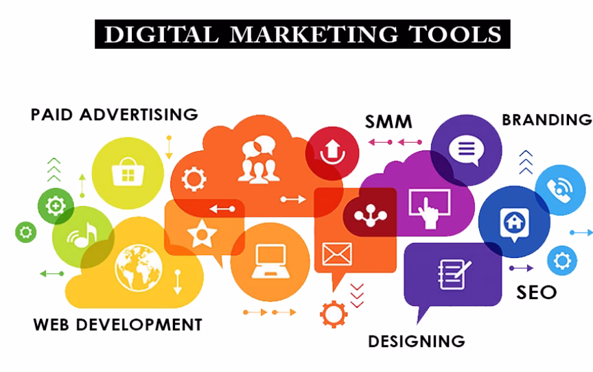 Why Everybody Wants to Learn Digital Marketing: A Complete Guide Illustration showing digital tools and marketing platforms